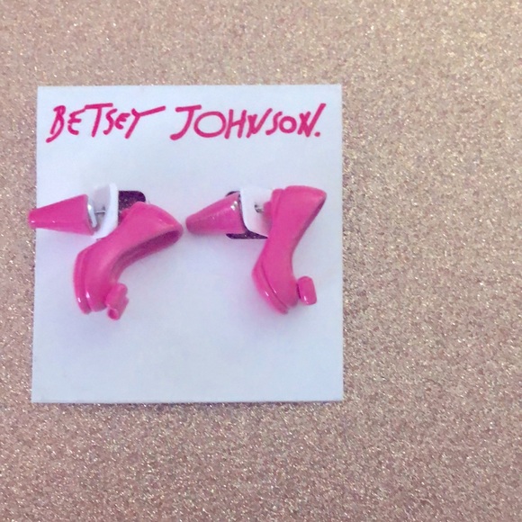 Betsey Johnson hot pink heel studs - Picture 4 of 4